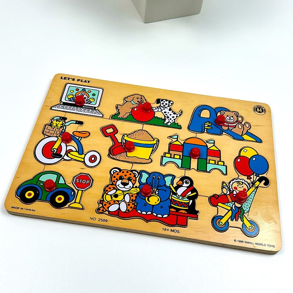 Small World Toys Let’s Play Wooden Peg Puzzle